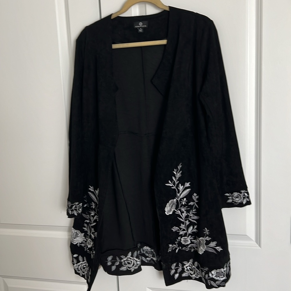 NWOT Faux Black Suede Coat
